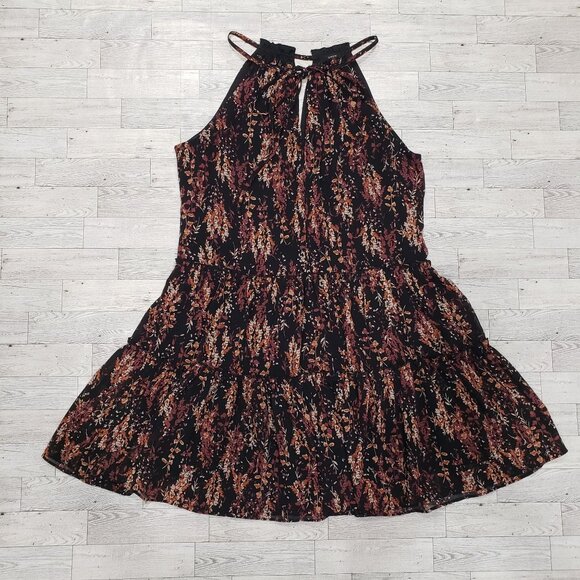 Drew Anthropologie Tiered Halter Dress Fall Floral Boho Size S - Picture 7 of 12
